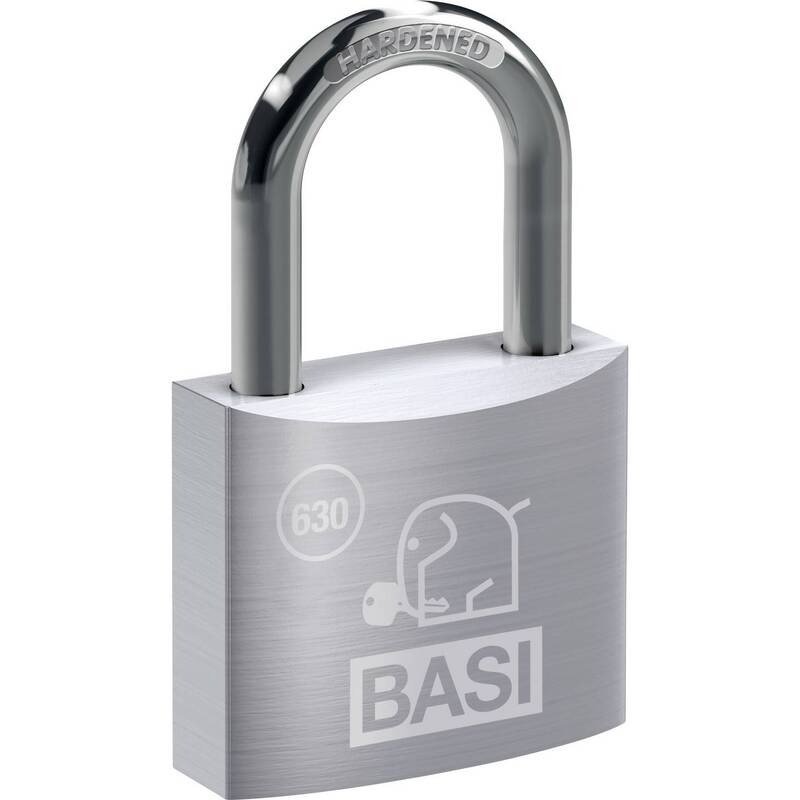 [neuwertig] B-ware Basi Vorhängeschloss 60mm Schlüsselschloss Gleichschließend Alu 2 Schlüssel