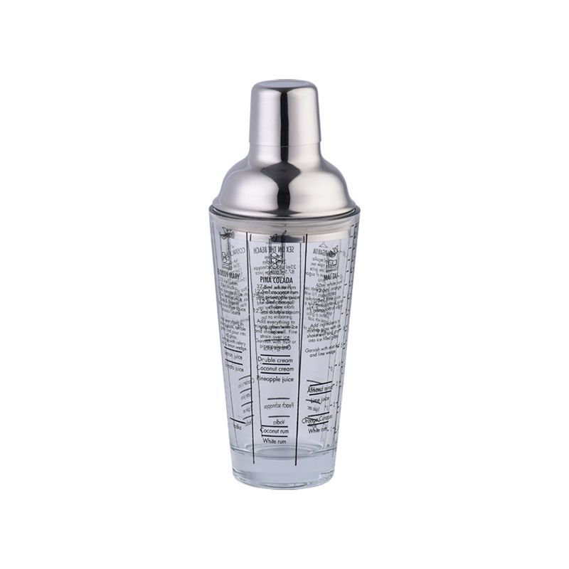 400-ml-cocktailshaker Aus Edelstahl Mit Glas, Barwerkzeug Für Drinks Und Mixologie
