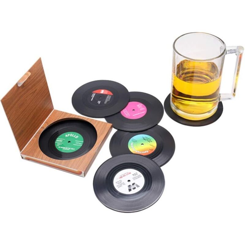 Vinyl-untersetzer Mit Retro-cd-schallplatte, Untersetzer, Untersetzer, Re