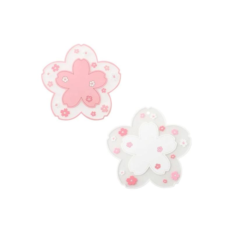 Set Mit 2 Untersetzern Mit Sakura-muster, Hitzebeständig, Rutschfest, 11,5 Cm