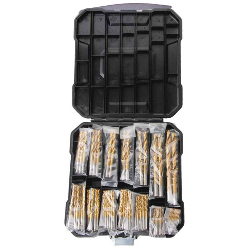 99-teiliges Set Titanbeschichteter Spiralbohrer In Kunststoffbox – Lochöffner Für Holzbearbeitung – Stahlplatten-bohrerset