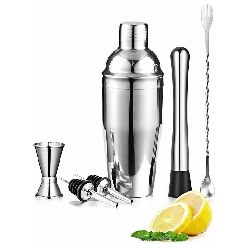 Cocktailset (6-teilig), Edelstahlzubehör, 750-ml-flasche, Milchshake-glas, Cocktail-set, Diy-cocktail-set