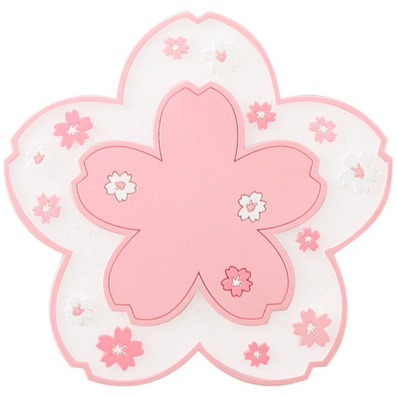 1 Kawaii Kirschblüten-untersetzer Für Kaffeetasse, Isolieruntersetzer, Untersetzer Für Tee- Oder Milchbecher, Heimdekoration (16 Cm, Rosa)