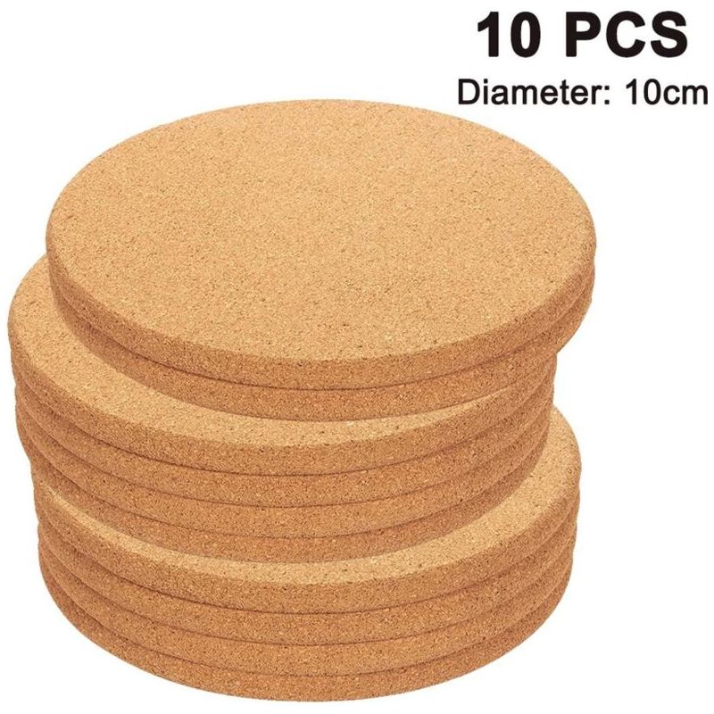 Korkuntersetzer (10er-set), 10 Cm Durchmesser, 5 Mm Dick – Schlichte, Wiederverwendbare Und Saugfähige Glasuntersetzer – Ideal Für Zuhause, Büro, Bar Und Restaurant