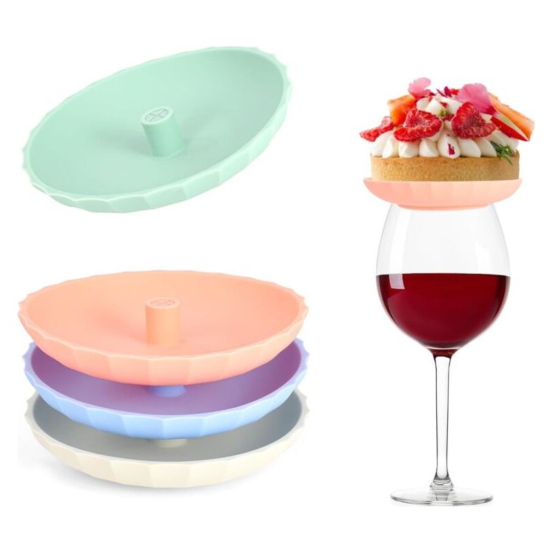 4-teiliges Silikon-weinglas-set, Deckel Mit Strohhalmöffnung Für Wiederverwendbare Becher, Weindeckel Für Vorspeisen, Desserts, Wurstwaren, Restaurants, Zuhause, Partys, Dekoration
