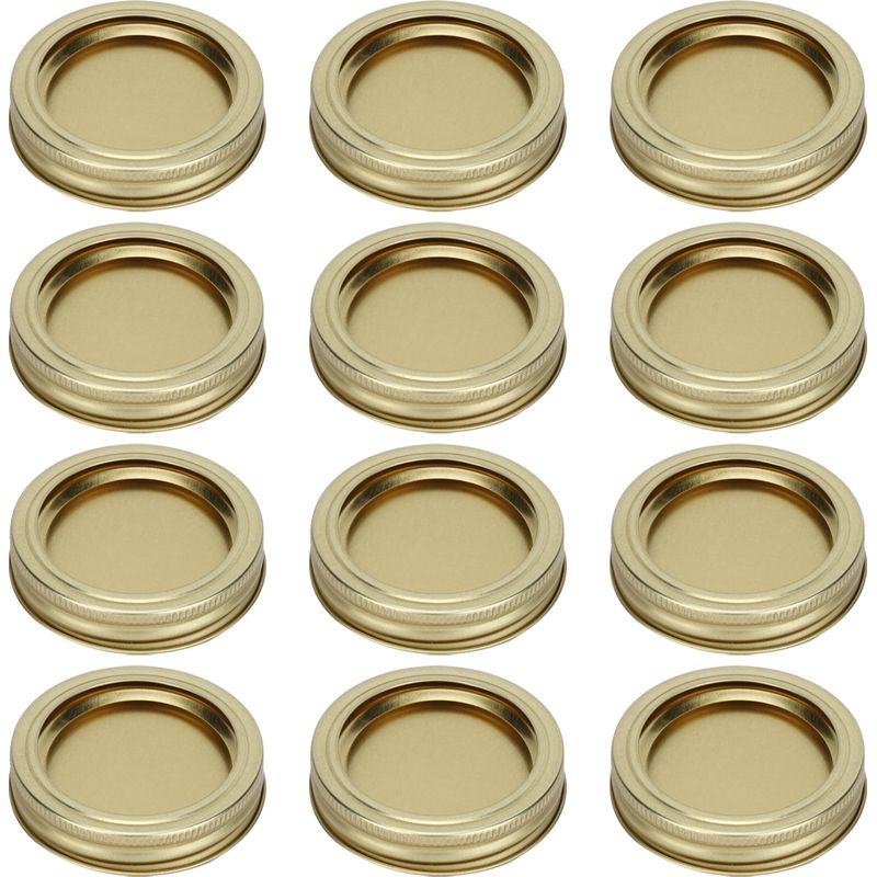 12 Runde 70-mm-deckel Mit Ausgießer Für Gläser Mit Honig, Gewürzen Und Konfitüren (xh00176 Gold)