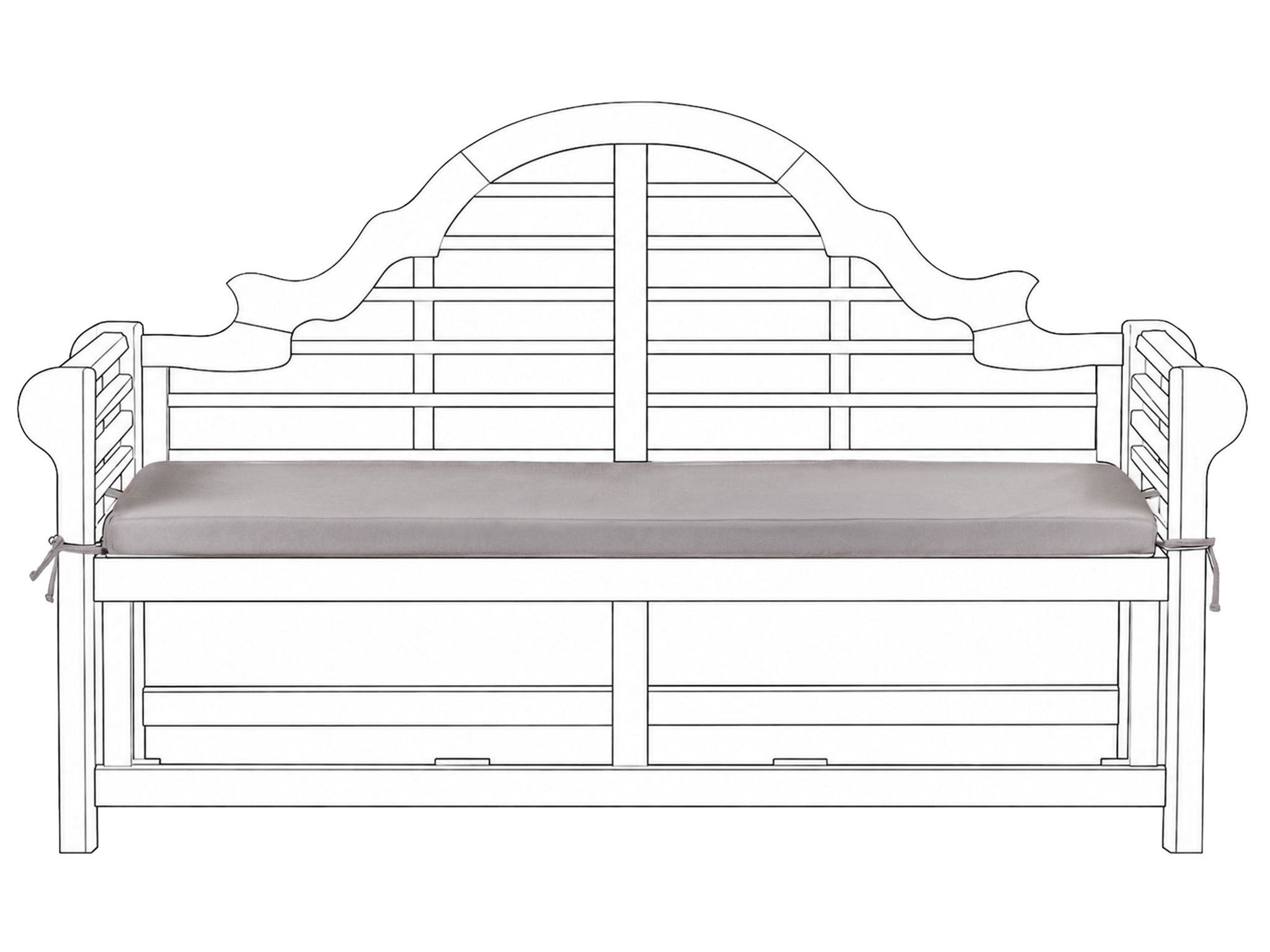 Bankauflage Marlboro 151 X 46 Cm Grau