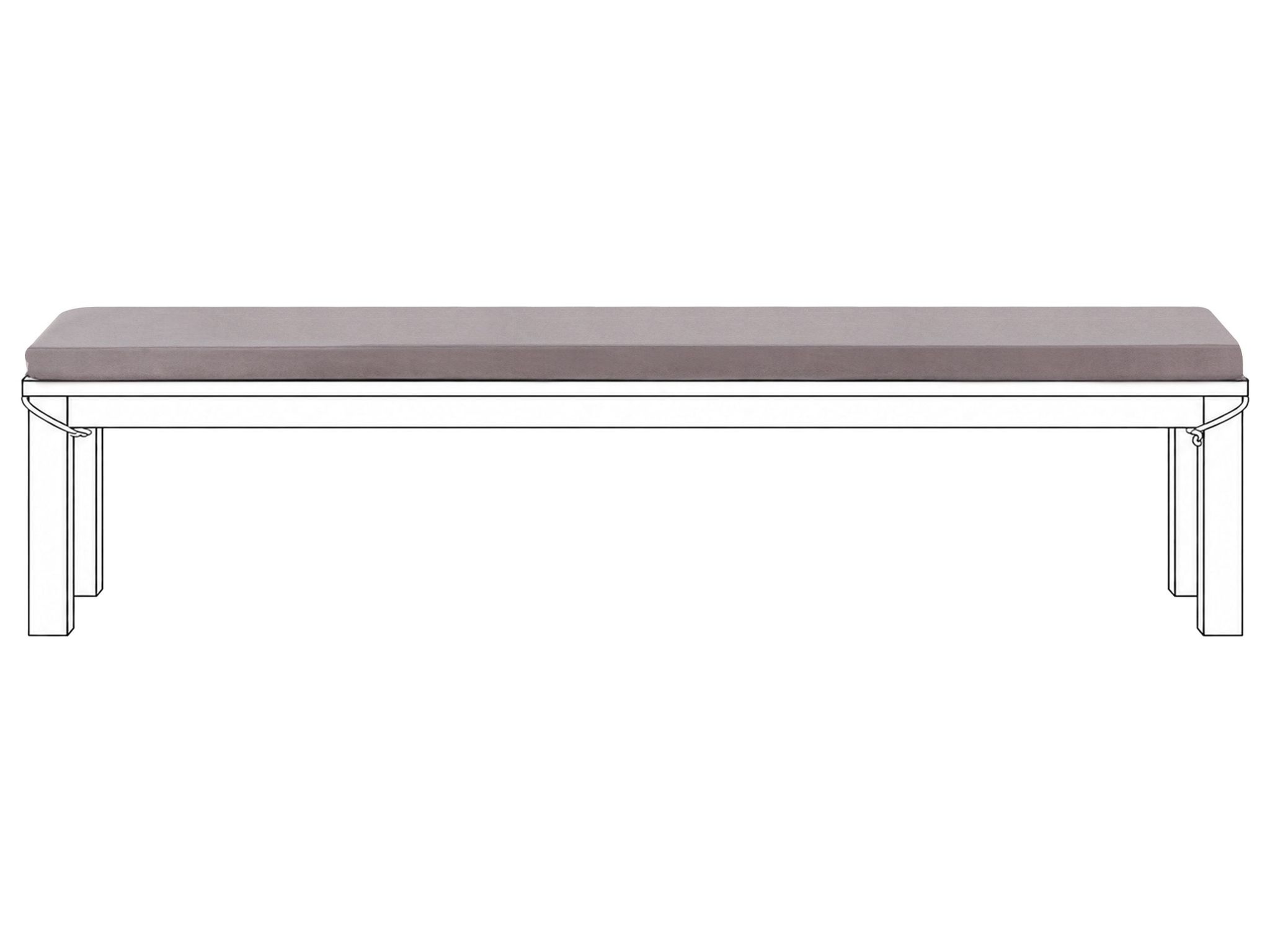 Bankauflage Monsano 168 X 35 Cm Grau