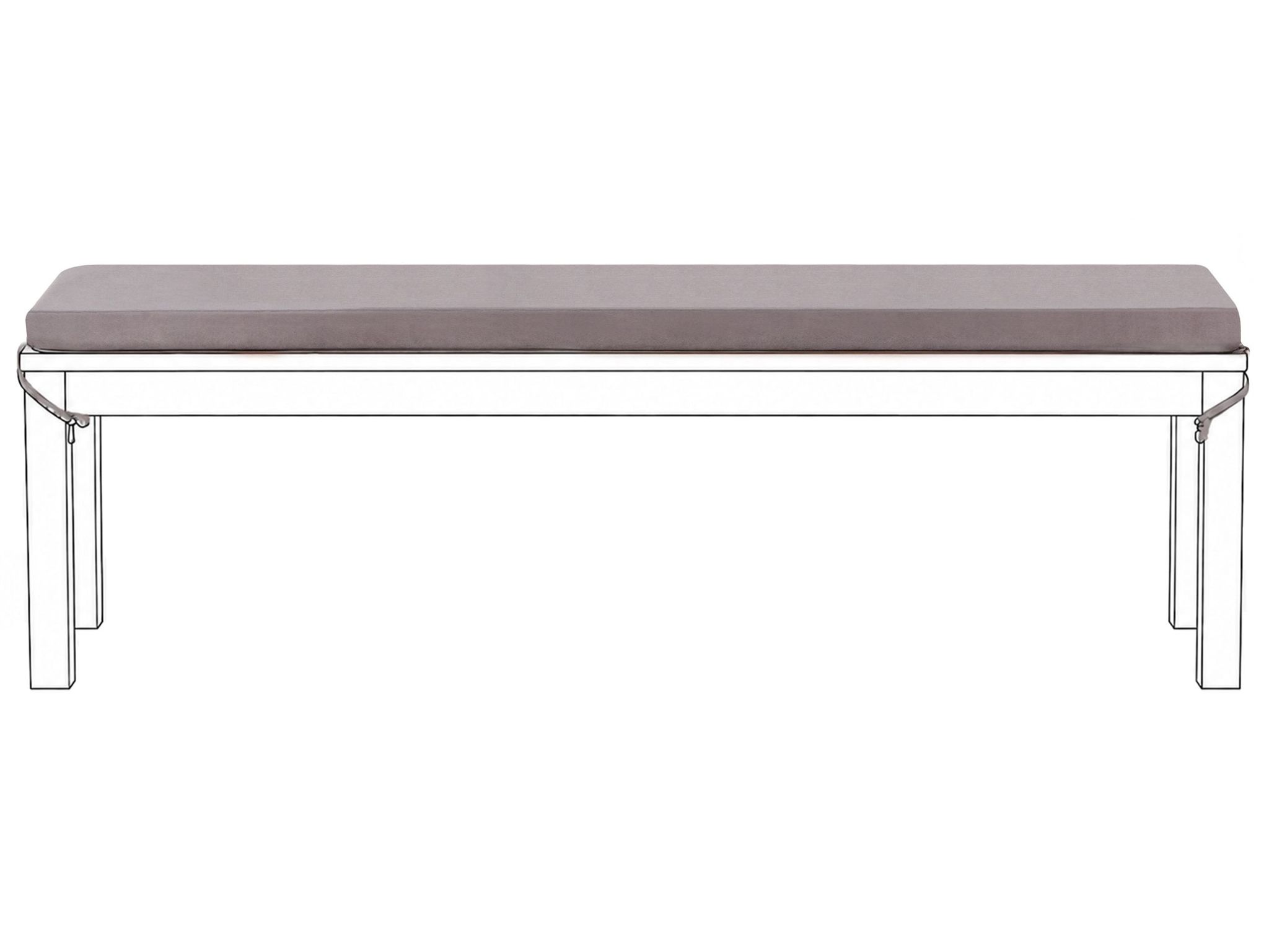 Bankauflage Tuscania 157 X 34 Cm Grau