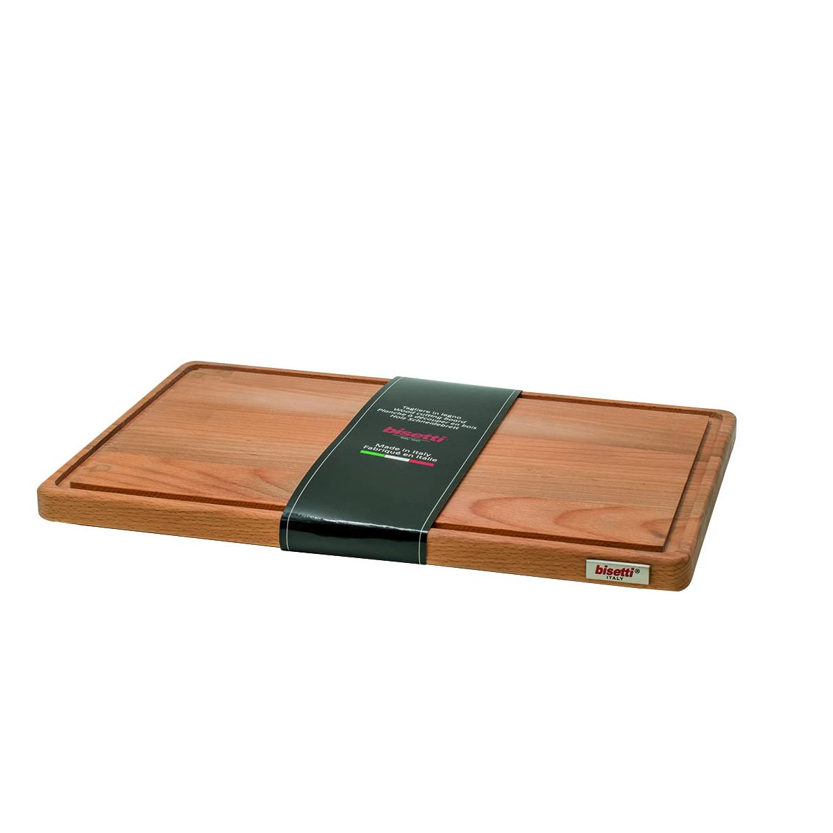 Bisetti Schneidebrett Aus Buchenholz Mit Saftrille 40x25x2 Cm