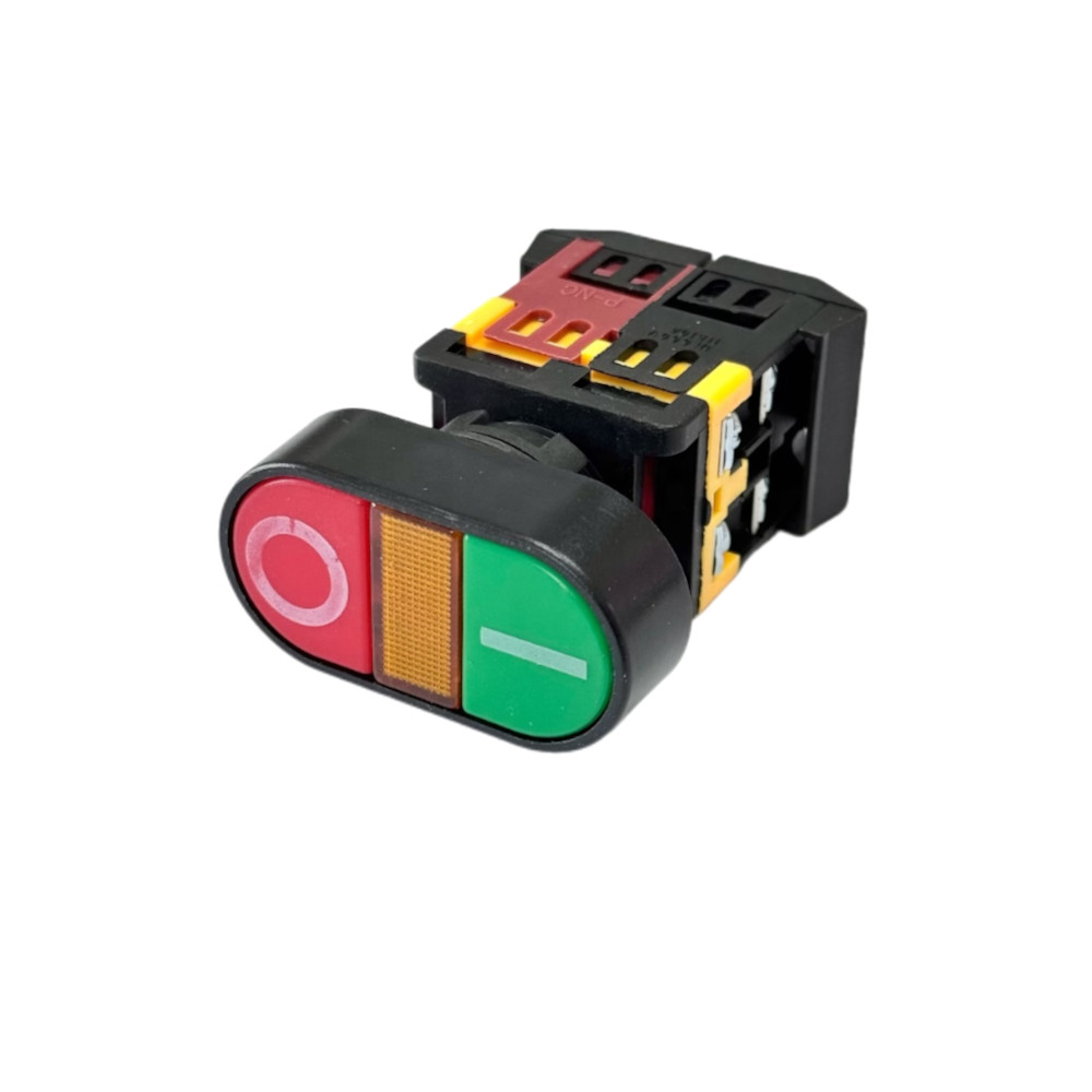 Trade-shop Drucktastenschalter, Rot / Grün Mit Integrierter Led-anzeige Apbb-22 & 25n