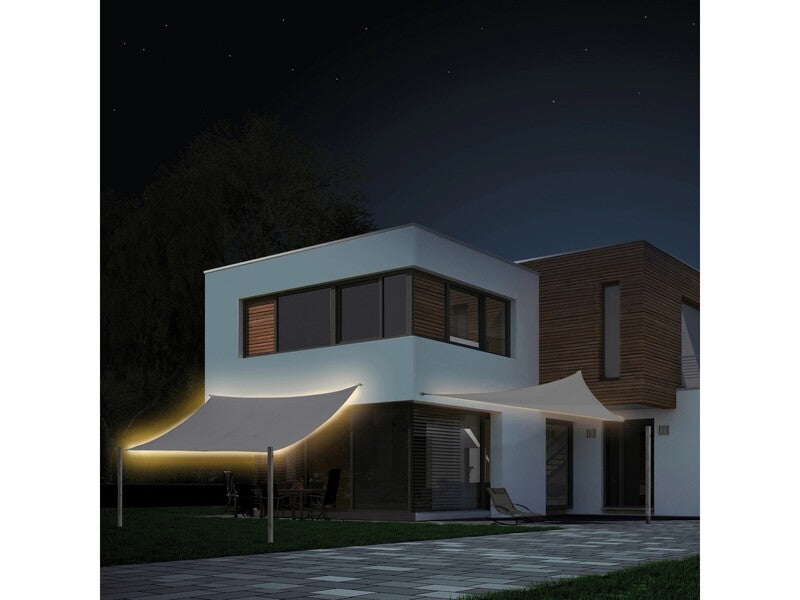 [neuwertig] B-ware Led Sonnensegel Belvedere Quadratisch Grau Uv 50+ Sonnenschutz 360x360cm Garten