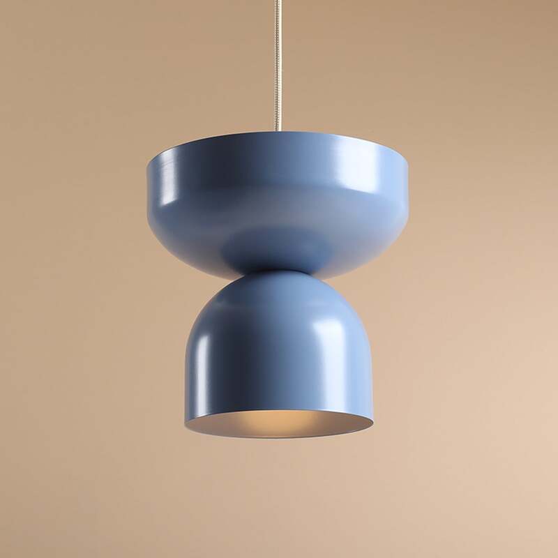 [gebraucht] B-ware Hängeleuchte Api Led Pendelleuchte Dimmbar Blau Metall Ø30cm 200cm Abhängung