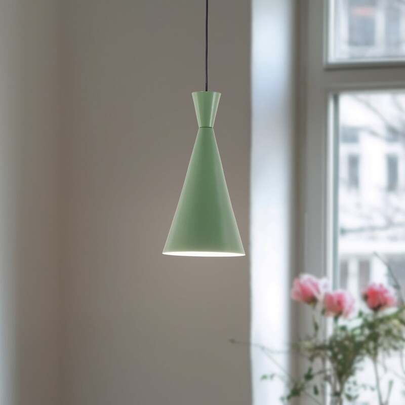 [gebraucht] B-ware Hängeleuchte Tom Led Pendelleuchte Dimmbar Mintgrün Metall 37cm Höhe 19cm Ø