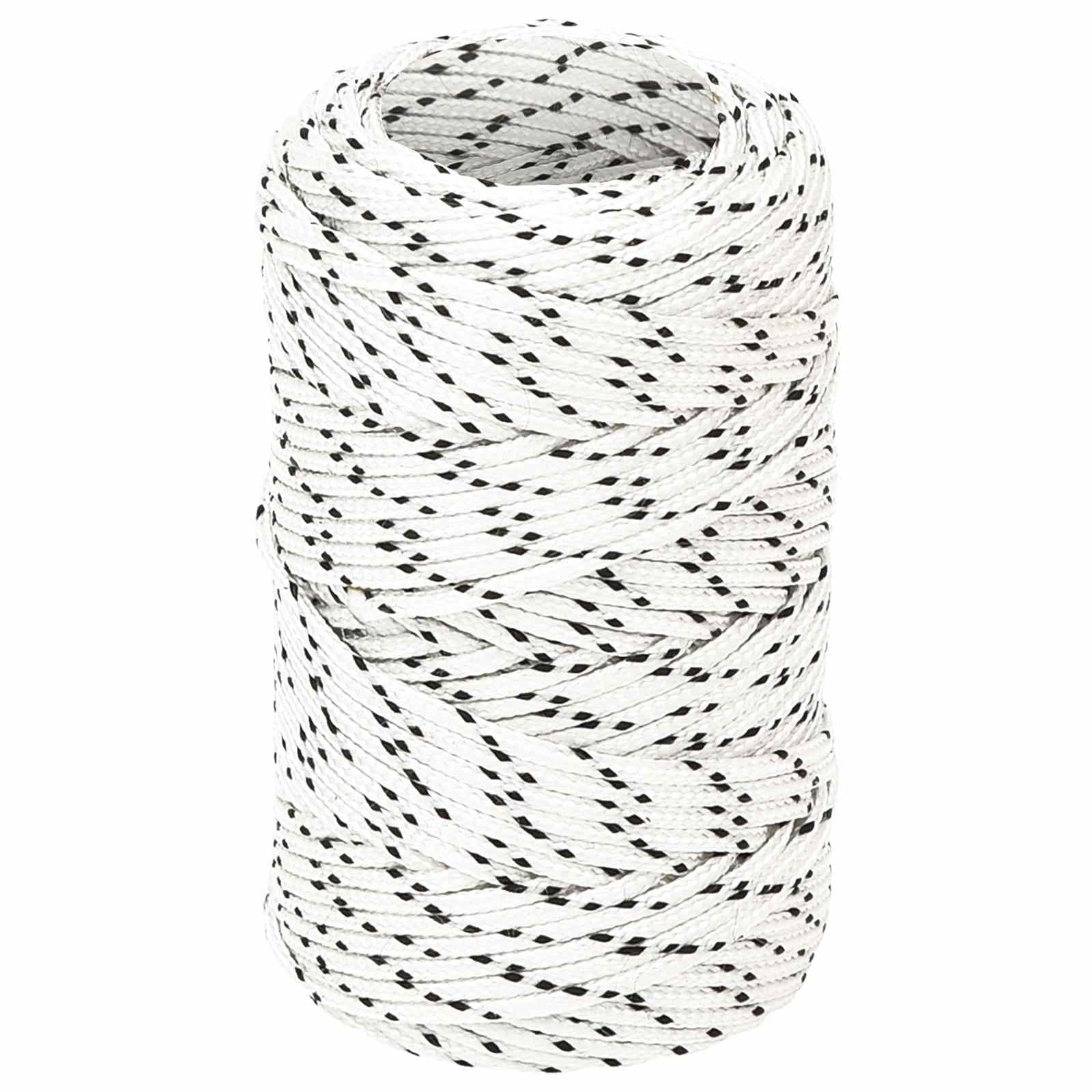 Mehrzweck-allzweckseil 2 Mm 50 M Weiß Polyester Vidaxl