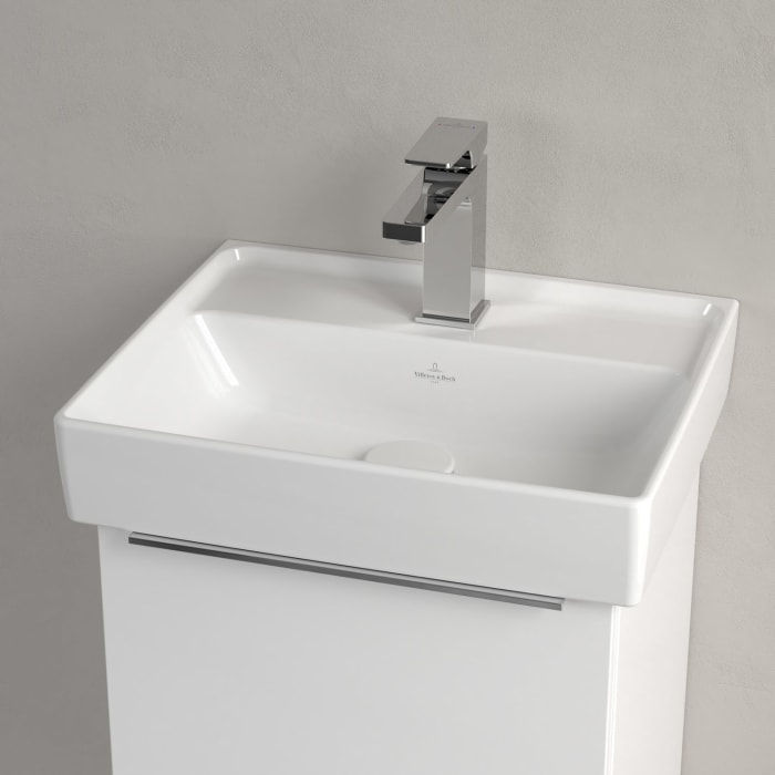 Villeroy & Boch Taro Waschtisch 45 Cm Mit Ceramicplus Beschichtung, 1 Hahnloch, Ohne Überlauf
