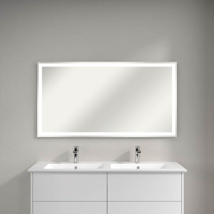Villeroy & Boch Finero Badspiegel Mit Umlaufendem Led-lichtband In Den Maßen 130 X 70 Cm