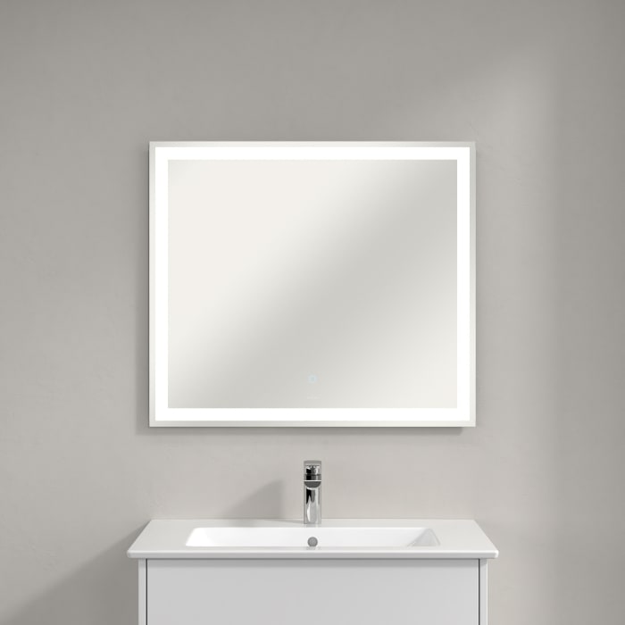 Villeroy & Boch Finero Badspiegel Mit Umlaufendem Led-lichtband In Den Maßen 80 X 70 Cm