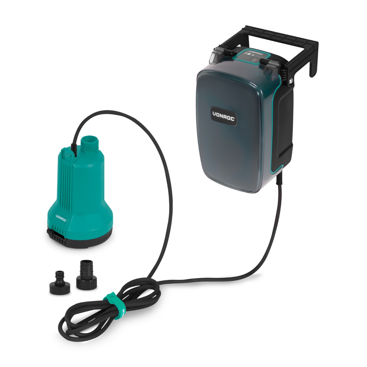 Vonroc - Akku-tauchpumpe 20v - 90w - 4500 L/h - 0,8 Bar - Klarwasser Ohne Akku Und Ladegerät