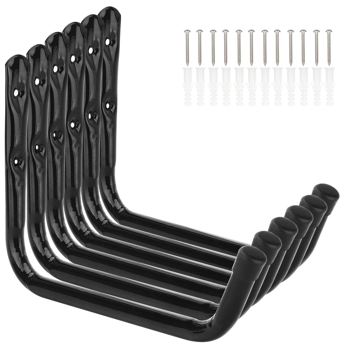 Set Mit 6 Garagenleiterhaken, Robuste Wandhalterungen Mit 28 Cm Langen Armen, Tragkraft 25 Kg