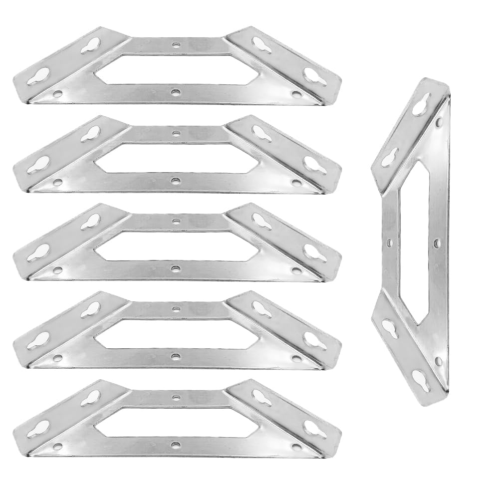 Set Mit 6 Eckverbindern Aus Edelstahl Für Regale, Schränke, Stühle, Tische Und Möbeltüren (schrauben Nicht Im Lieferumfang Enthalten)