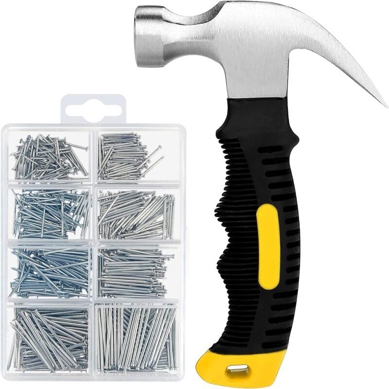 Packung Mit 600 Kleinen Nägeln – Mini-nagelziehhammer Mit Rutschfestem Griff Für Heimwerkerarbeiten, Holzarbeiten, Camping Und Reparaturen.