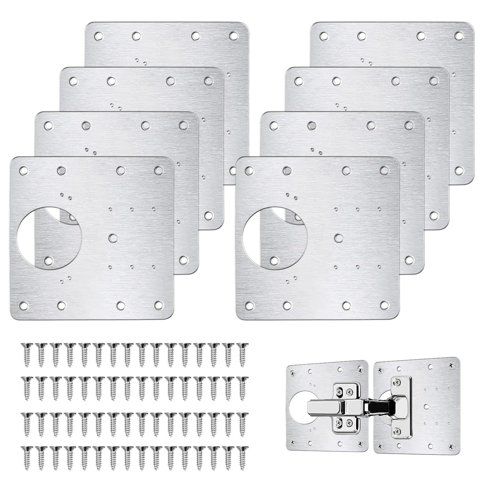Reparaturplatte Für Türscharniere – 8er-pack (für Türen Und Schränke)