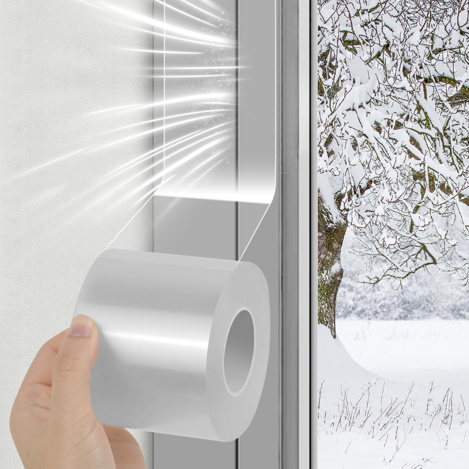Isolier- Und Dichtungsstreifen Für Türen Und Fenster, 7 Cm X 10 M, Transparenter Und Wasserdichter Klebestreifen Für Den Winter (schutz Vor Wind, Staub Und Zugluft)
