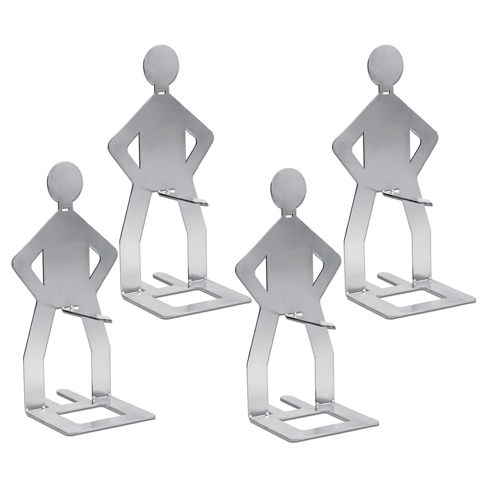 Set Mit 4 Lustigen Grillzubehörteilen: Wursthalter, Halterung, Tragbarer Grillrost, Grillrostständer Aus Edelstahl