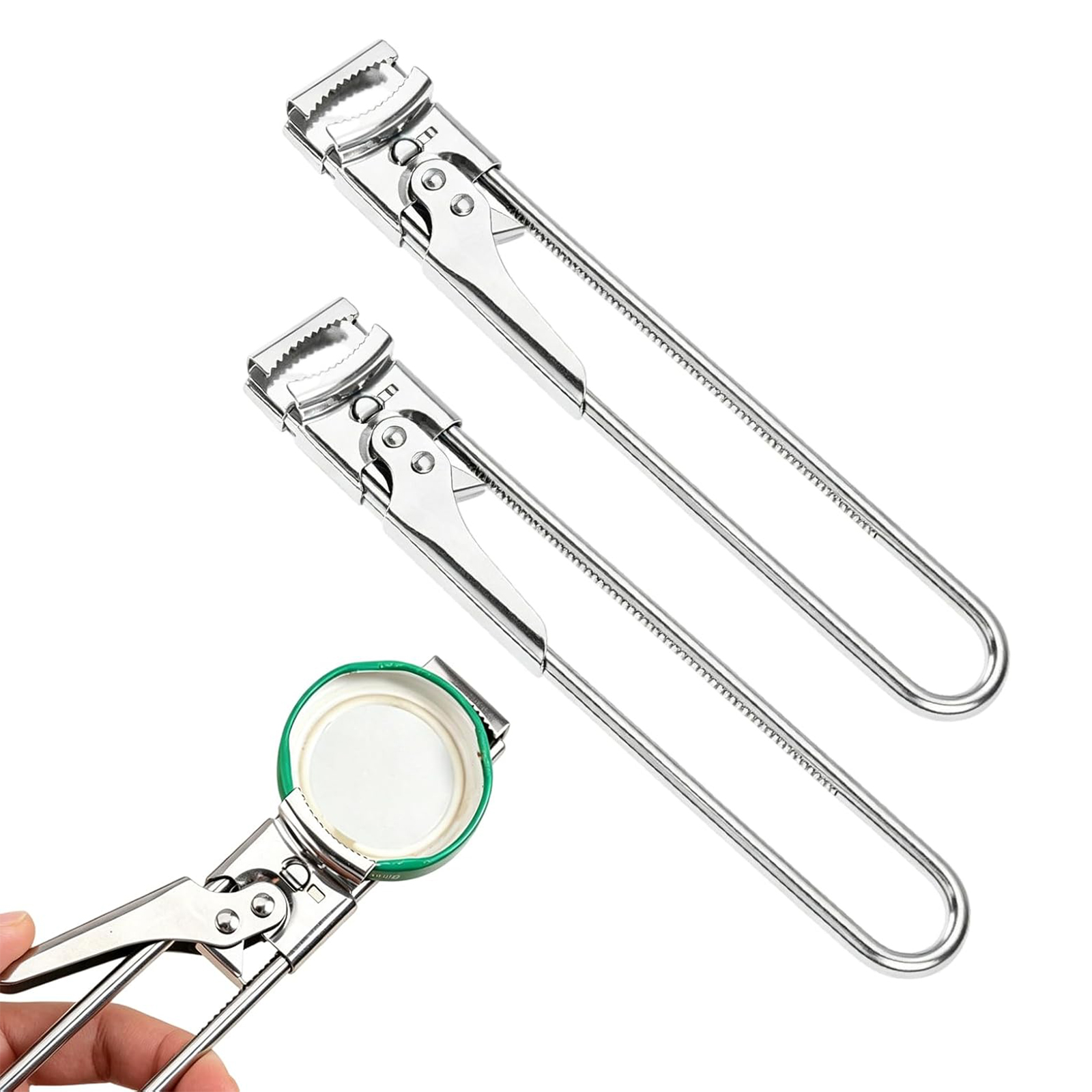 2-teiliger Master Opener Verstellbarer Glasöffner - Verstellbarer Multifunktionaler Dosenöffner Aus Edelstahl Mit Glasdeckelgriff - Öffner F