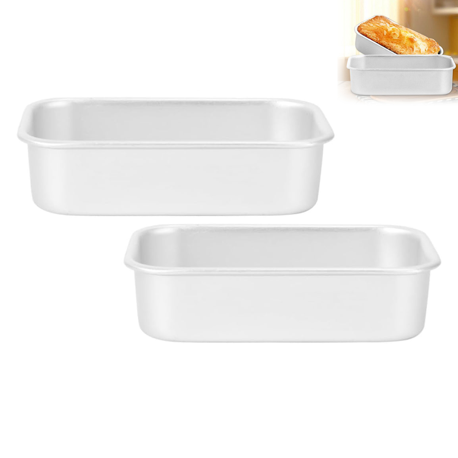 Rechteckige Brotbackform – 2er-set – Aluminium-backform Für Kuchen, Fleischgerichte, Eiscreme Und Lasagne – Ofenfeste Backform