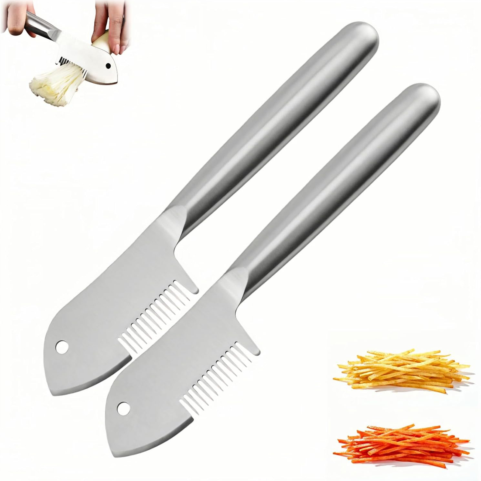 2-in-1 Julienne-schneider – Gemüseschäler Aus Edelstahl – Präzisions-julienne-messer – Multifunktionaler Gemüseschneider – Schnelles Und Ein