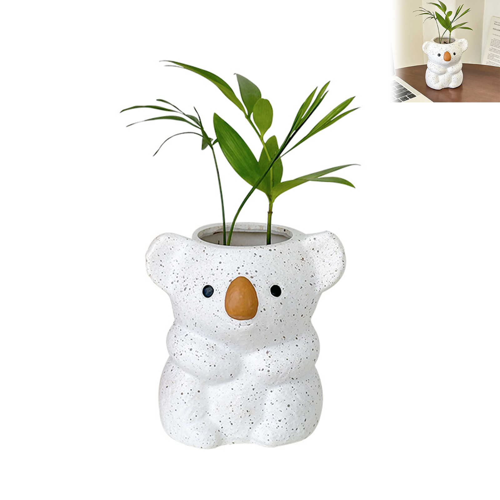 Koala-förmiger Blumentopf Aus Kunstharz – Kreativer Pflanztopf Mit Cartoon-tiermotiv Für Sukkulenten – Mini-dekotopf Für Tisch Und Inneneinr