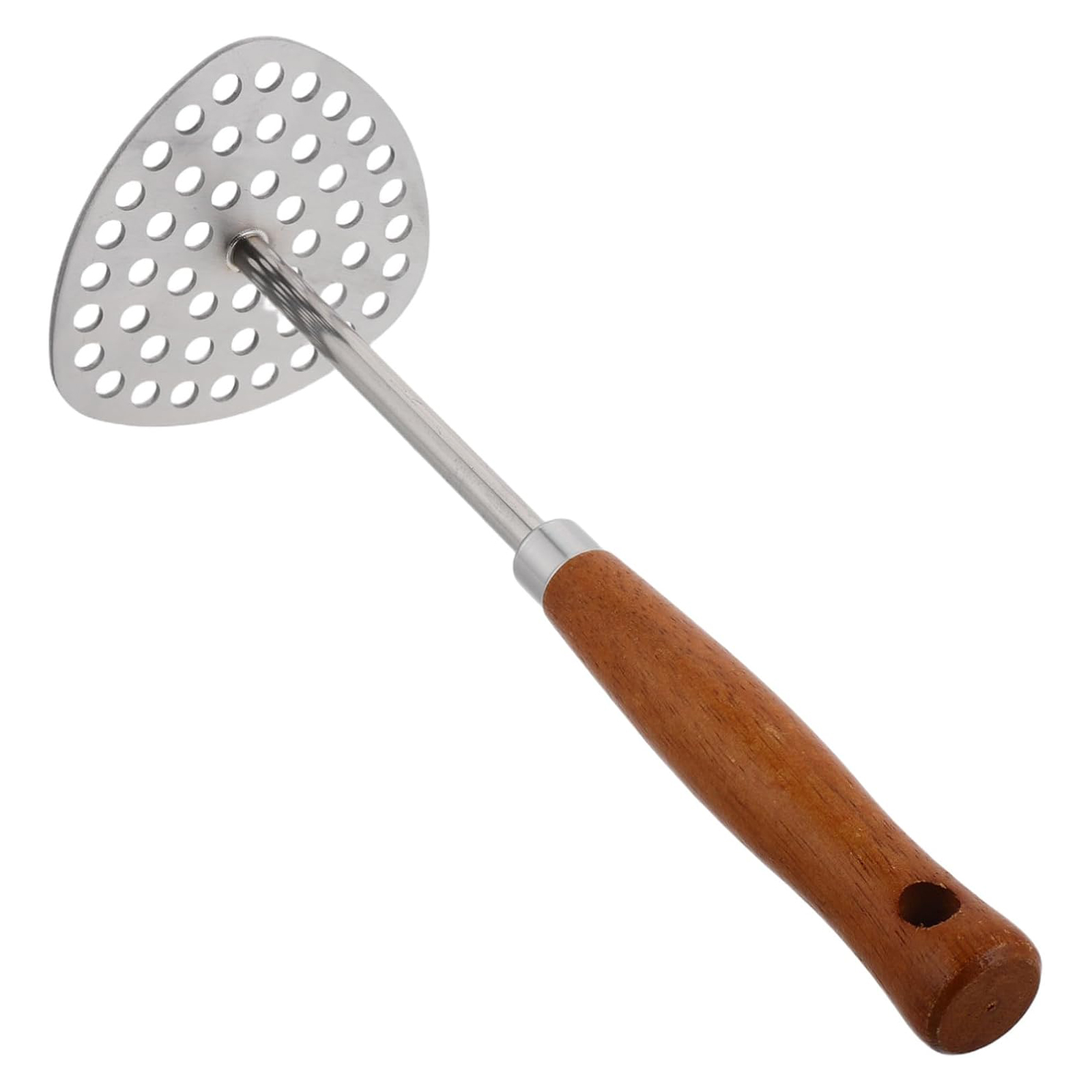 Kartoffelstampfer Aus Edelstahl Mit Holzgriff – Ein Handstampfer – Multifunktional Zum Pürieren Von Gemüse Wie Kürbis – 25 Cm / 9–8 Zoll