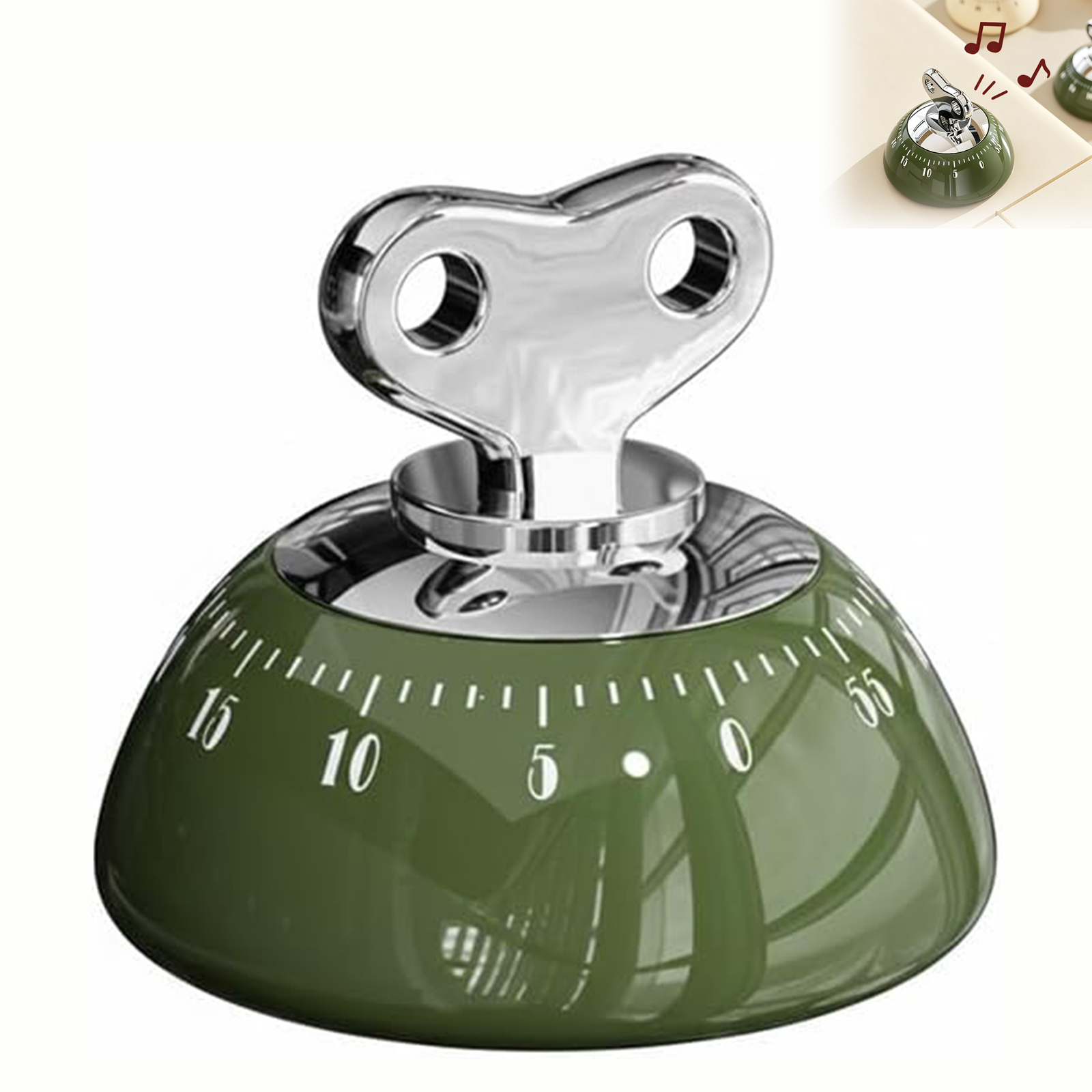 Retro-küchentimer Mit Mechanischem Mechanismus – Rot – 60-minuten-countdown-funktion Mit Magnetischer Rückseite – Aufziehmechanismus – Laute