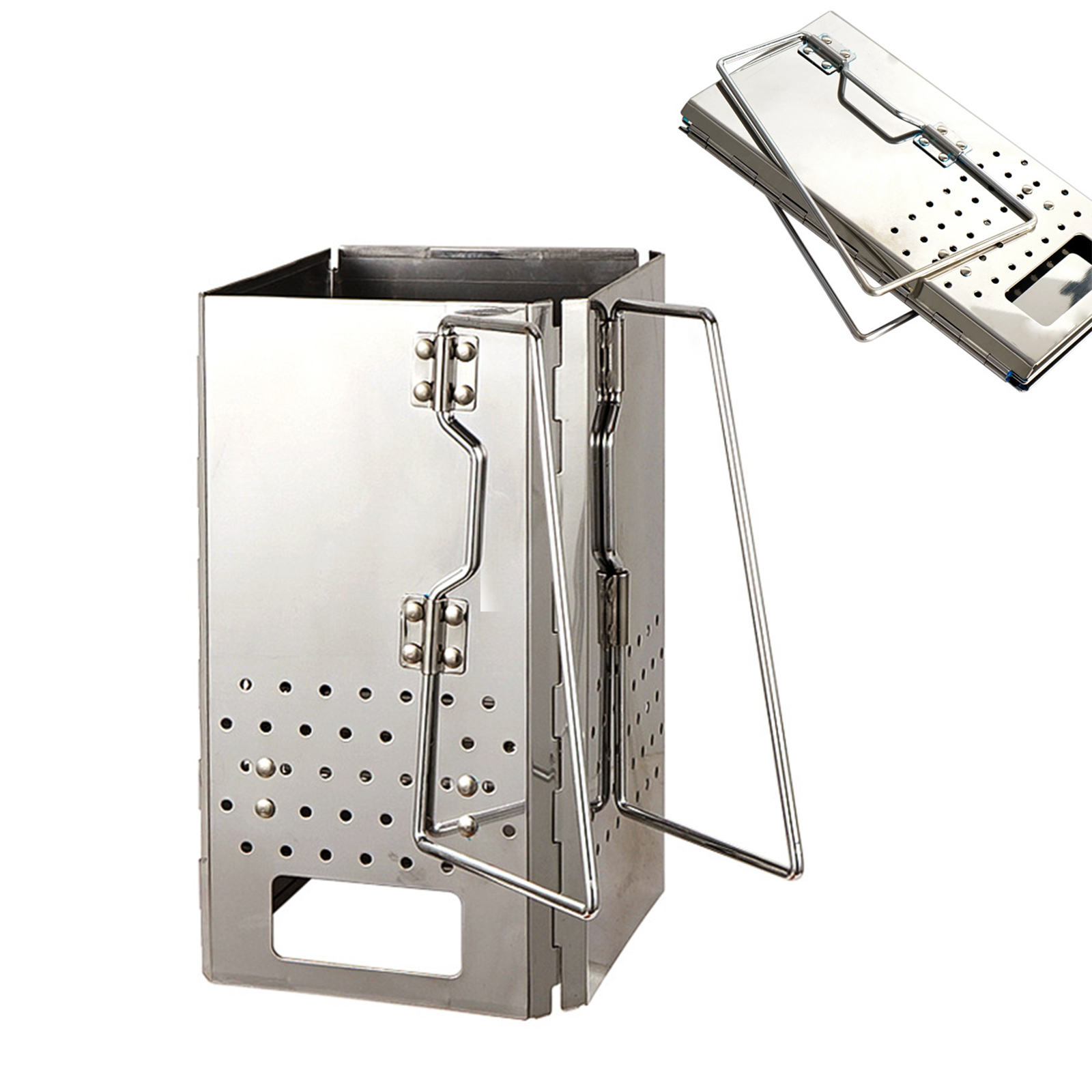 Zusammenklappbarer, Tragbarer Holzkohlegrill Aus Edelstahl – Kompakter Outdoor-grill Inklusive Aufbewahrungstasche Aus Oxford-gewebe – Für C