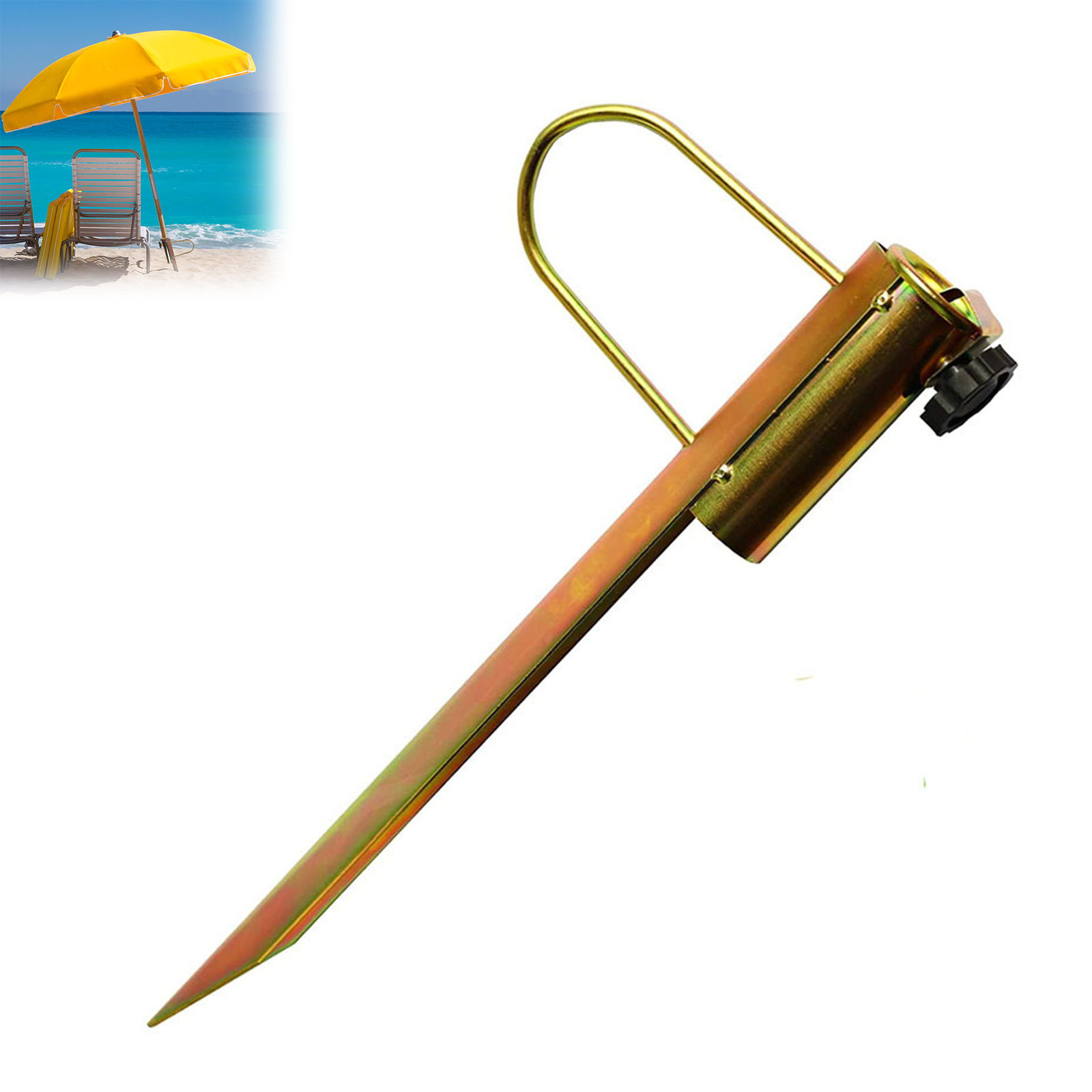 Robuster Metall-erdspieß Für Sonnenschirme – Sonnenschirmhalterung Für Strand, Terrasse Und Garten – Geeignet Für Sonnenschirmstangen Mit Ei