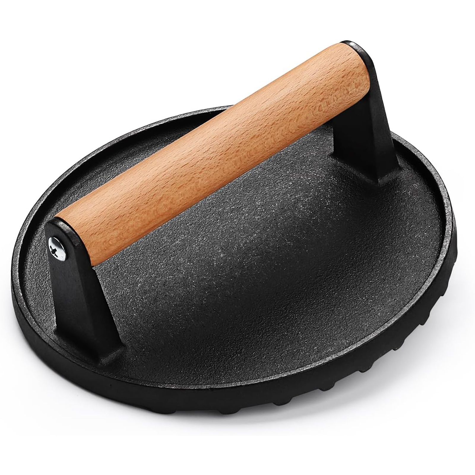 Fleischpresse Aus Gusseisen Zum Grillen Von Steaks - Für Den Außenbereich - Mit Griff - 18 Cm.