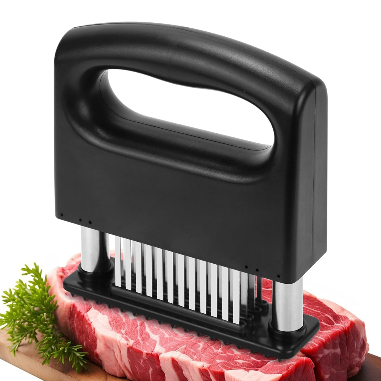 Fleischzartmacher Mit 48 Klingen Aus Edelstahl Für Alle Fleischsorten, Einschließlich Rind- Und Schweinefleisch.