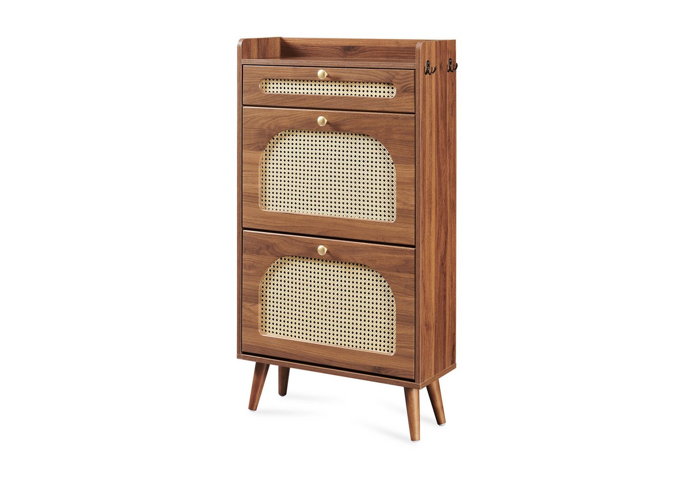 Schuhkipper Virievarnu 111x60x24 Cm Walnussoptik [en.casa] Bild 2