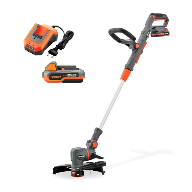 [neuwertig] Fuxtec 20v Akku Rasentrimmer Fx-e1rt20proset Drehbarer Kantenschneider 28 Cm Schnittbreite Teleskopstiel Und Doppelgriff