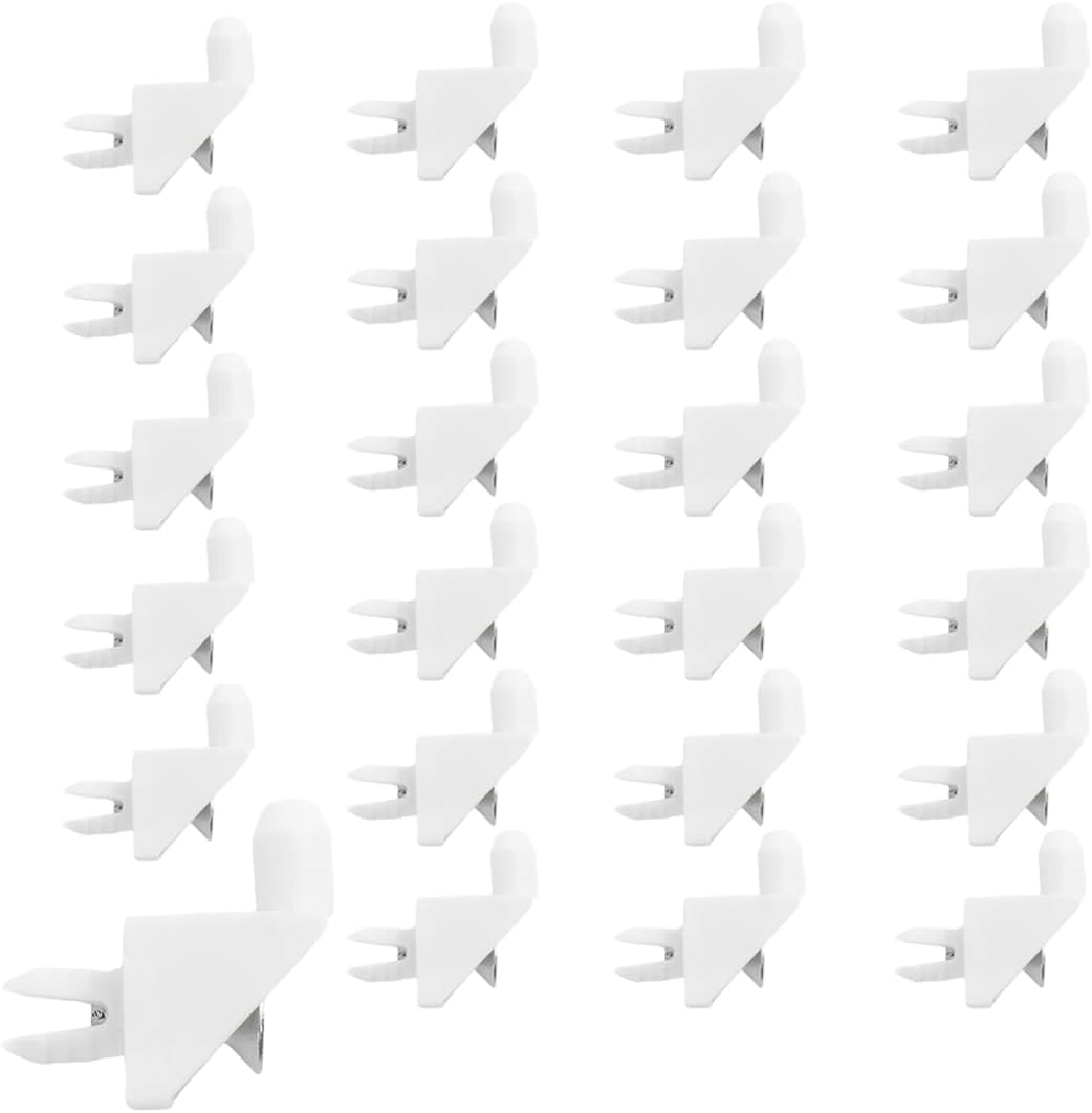 Set Mit 24 Weißen Regalwinkeln (inkl. 24 Schrauben) – Ersatz-regalwinkel Für Küchenschränke, Bücherregale Und Kleiderschränke.