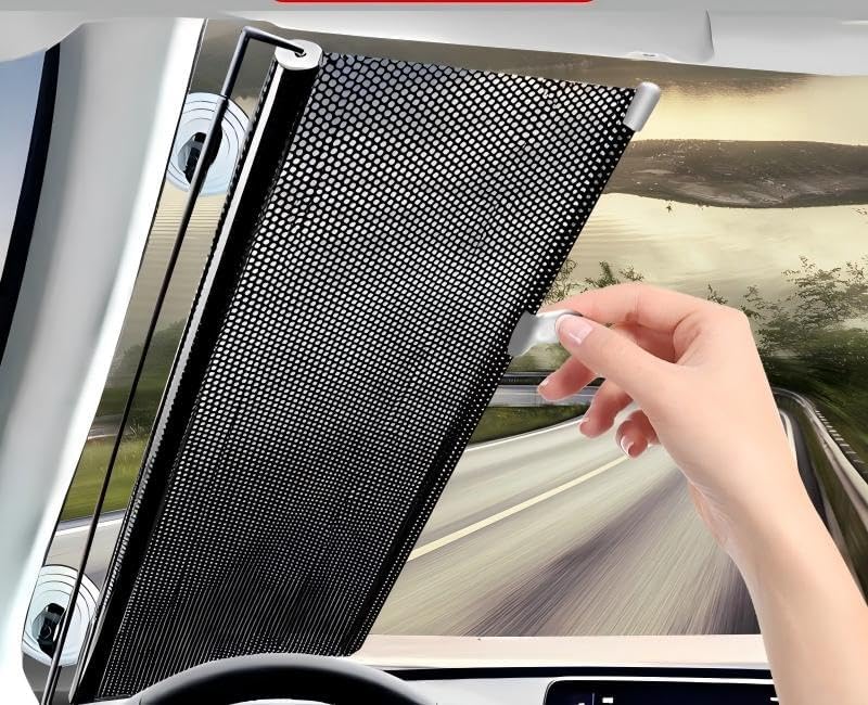 Einziehbarer Sonnenschutz Für Autofenster, Aufrollbarer Seitensonnenschutz 40 X 125 Cm (mit Starkem Saugnapf).