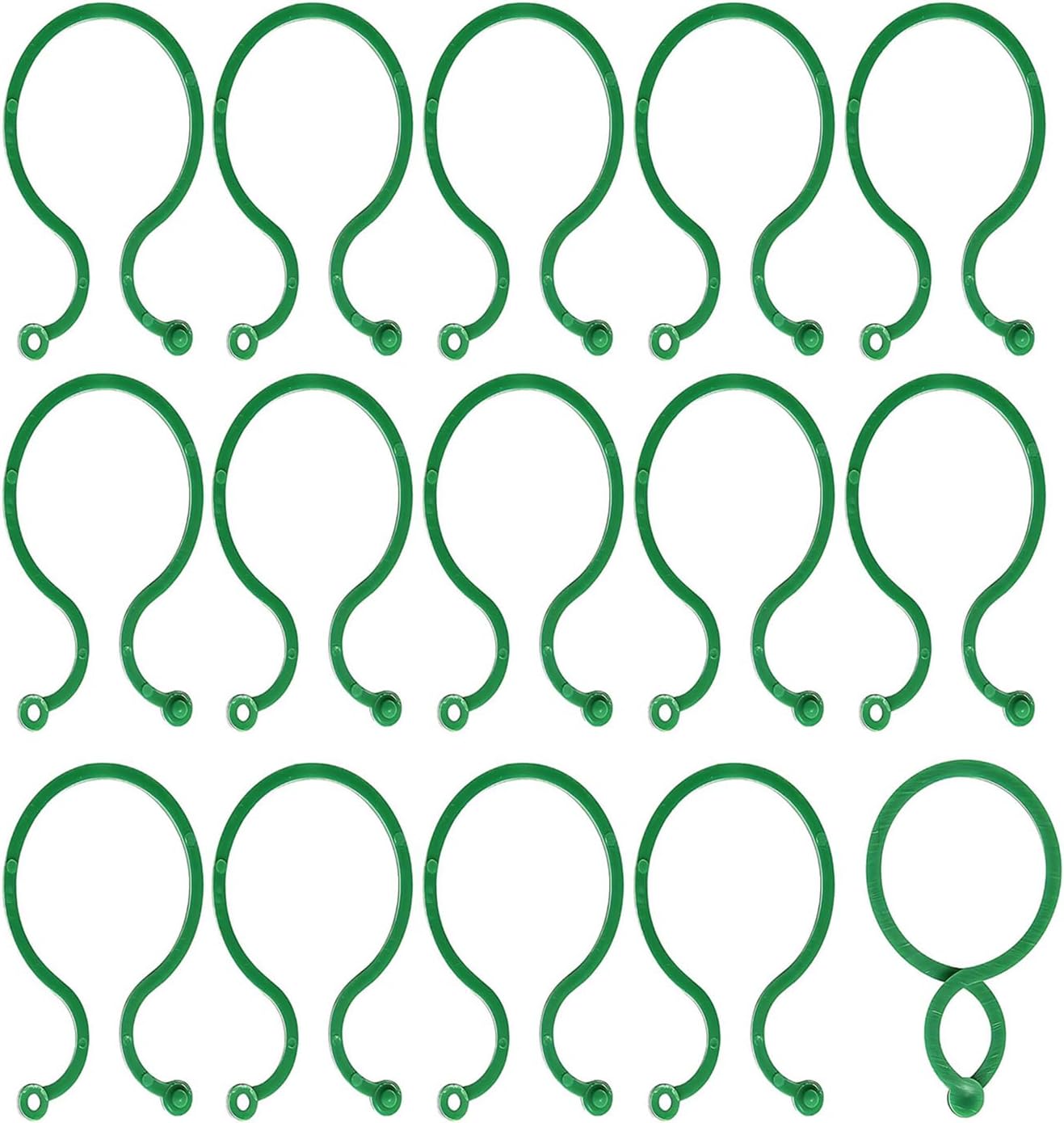 200 Pflanzenbinder – Gartenclips, Stützringe Für Kletterpflanzen, Stängel Und Tomaten – Grüne Kunststoffbefestigungen Für Gewächshaus, Freiland Und Setzlinge