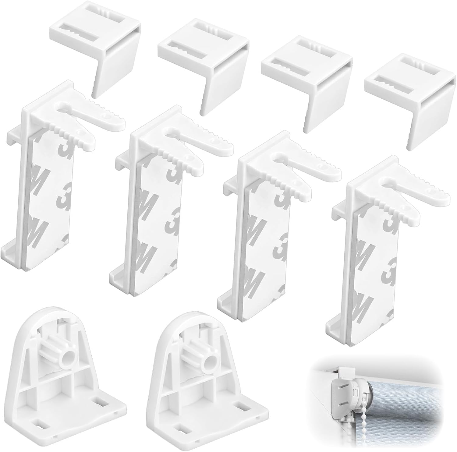 Set Mit 6 Doppelrollladenhalterungen, Kein Bohren Erforderlich, Ersatzbefestigungszubehör, Geeignet Für Pvc- Und Holztür- Und Fensterrahmen, Verdunkelungsvorhänge