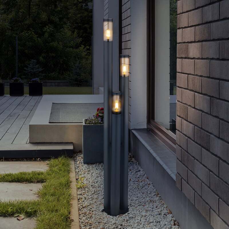 [gebraucht] B-ware Globo Mastleuchte Stehleuchte Boston 3-flammig Led Dimmbar Anthrazit 170cm