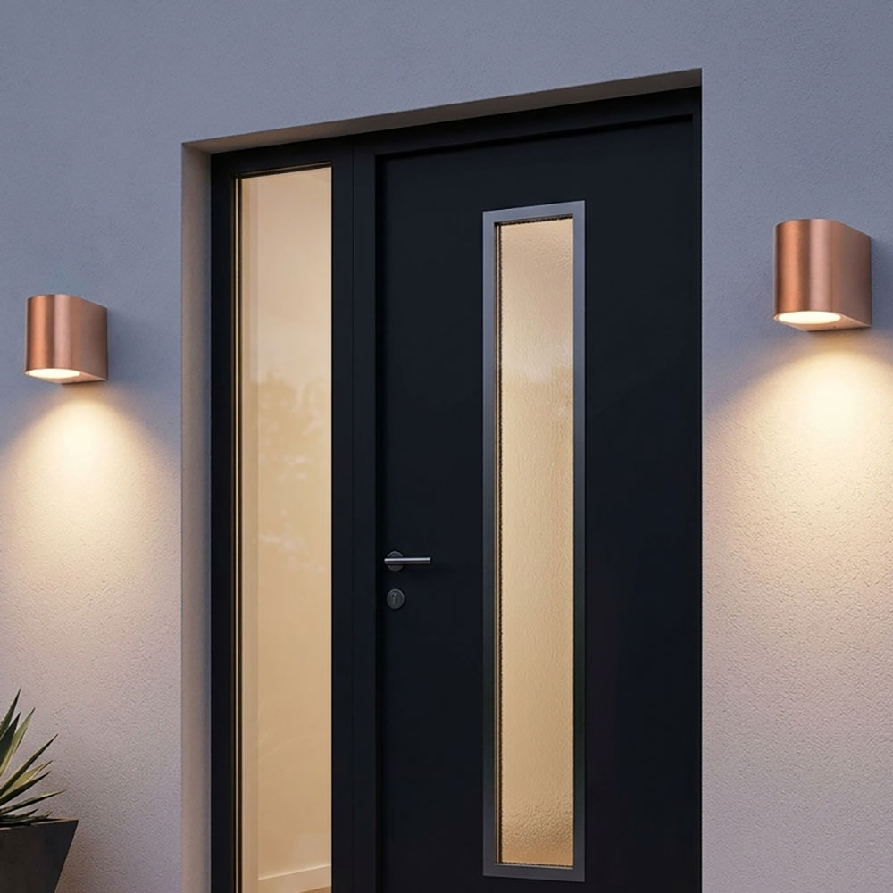 2x Außenwandleuchte Wandleuchte Wandlampe Gartenleuchte Kupfer Alu
