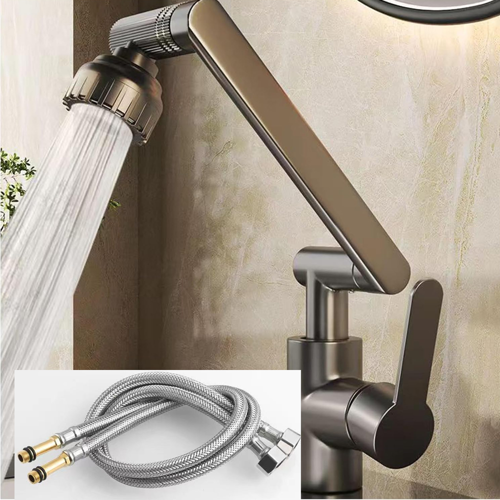 Ausziehbare Küchenarmatur, 1080° Flexibler Drehwinkel, Unterbauarmatur Aus Edelstahl, 2 Strahlarten