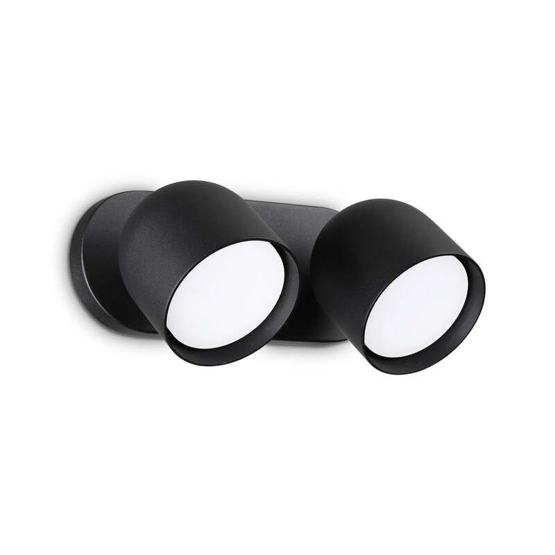 [gebraucht] B-ware Ideal Lux Wandleuchte Dodo Led Wandlampe 2-flammig Schwarz Metall Ø22cm