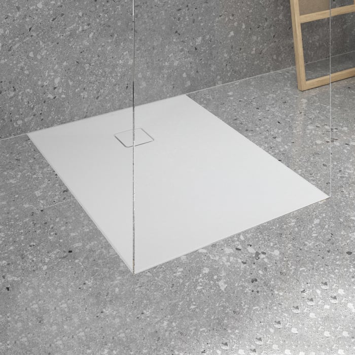 Ideal Standard Lastani Duschwanne 100 X 80 Cm Aus Sanitär-acryl Mit Polymer-mineralgusskern (stonetech™), Antirutsch-oberfläche, Bodenebener Einbau